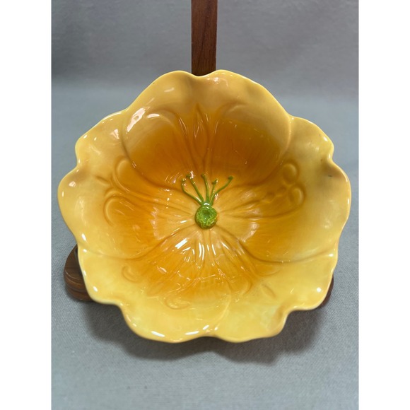 Grasslands Road Other - Grasslands Road Petals Bowl Yellow Ceramic Open Flower Spring Dessert Trinket